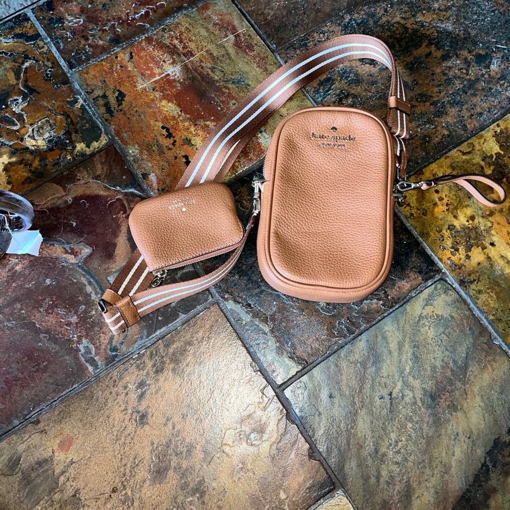 Kate Spade Rosie North South Phone Crossbody in the color Warm Gingerbread